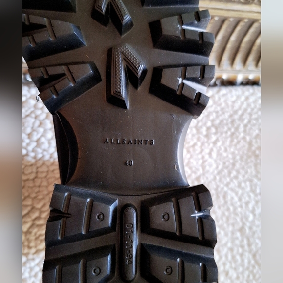 NWOB ALL SAINTS Harlee Tan Leather Chunky Chelsea Boots EU 40 US 10 Org $325 - Picture 10 of 13